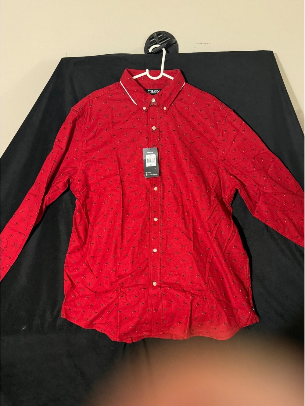 Chaps Red Multi Patterned Button-Down Shirt XXL - Picture 4 of 7